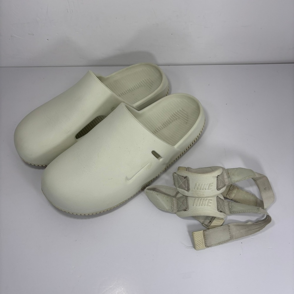 Nike Calm Mule Sail Slides Mens 8 Womens 9 Good Removable Strap FB2185-100
